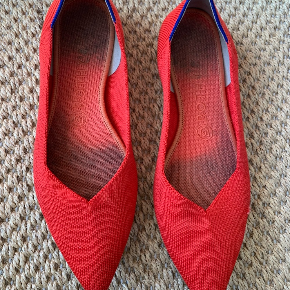 Rothys the point  Red Women's washable flats size 9
